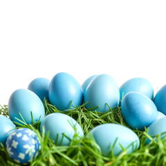 Fototapeta premium Blue Easter Eggs isolated on white background