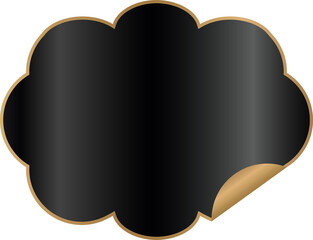 Black Label Frame with a Gold Border and a Curled Edge