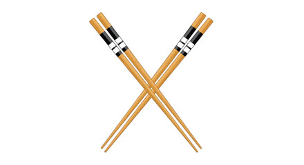 A pair of crossed chopsticks a simple illustration on a white background