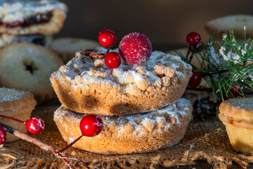 Traditional festive mince pies for Christmas