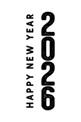 Happy new year 2026 text design for brochure design template card vector illustration.