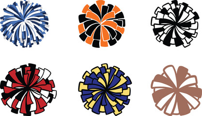 Vibrant Cheerleading Pom-Poms Assorted Color Combinations for Team Spirit