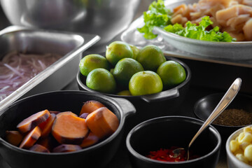 Traditional Peruvian food, variety of ceviches