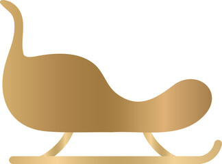 Gold Gradient Santa's Sleigh Silhouette Christmas Ornament Decoration