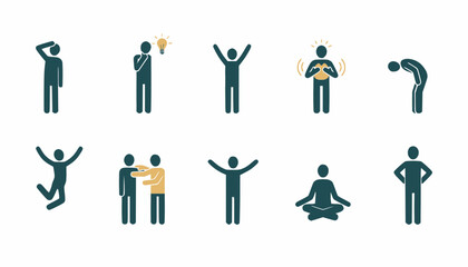 People Expression and Gesture Flat Icons