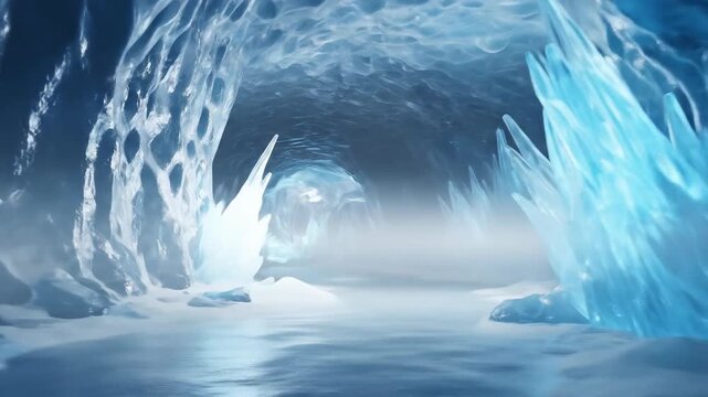 Icy Cave A Frozen World of Ice Formations and Sub-Zero Wonder