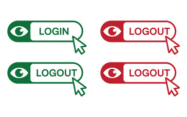 Secure website access with login and logout buttons in green and red, offering easy user authentication and promoting user safety on the web