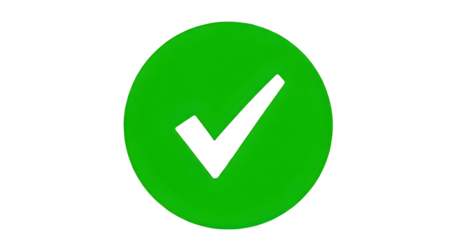 green tick, checkmark symbol, tick sign, approval mark, verification symbol high quality PNG file./