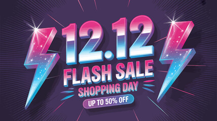 12.12 flash sale shopping day promotion design with discounts