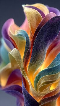 Vertical Fire-Lit Textured Petals