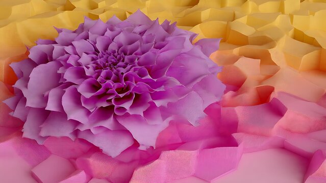 Purple Flower on Geometric Texture