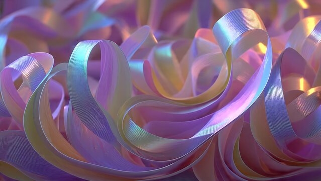 Iridescent Ribbon Abstract Wavy Background