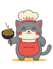 Funny Chef Cat – Cute Kawaii Cooking Kitten