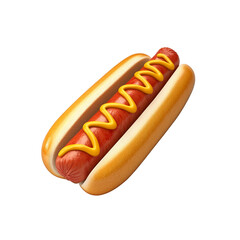 hot dog with mustard isolated png