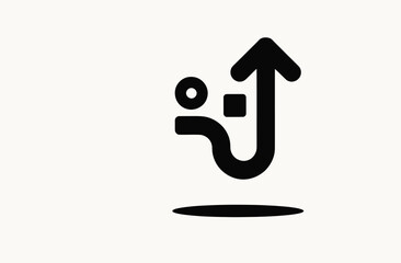 Stylized Digital Upload Flow Arrow Data Connection Icon Vector illustration