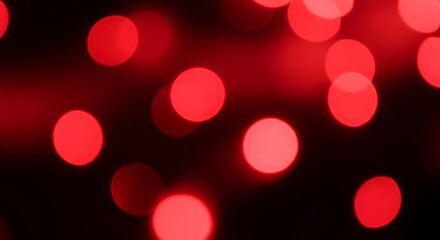 Vibrant Red Bokeh Lights on a Dark Background, Abstract Festive Glow