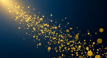 Golden Particle Stream on Dark Background A Mesmerizing Design Element