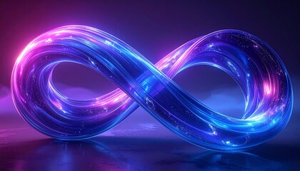 Glowing Infinity Symbol Modern Design with Futuristic Aesthetics, Infinite possibilities concept