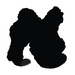 Black abstract ink splash shape with shadow on white background vector illustration