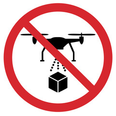 No drone drop sign prohibiting dropping items in this zone