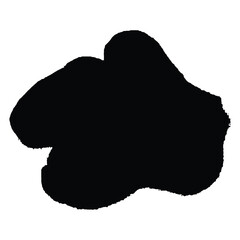 Black Silhouette of a Clump of Rocks or Stones on White Background Keywords: rock, stone, silhouette, black, white