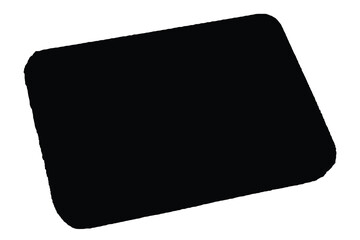 Black Silhouette of a Rounded Rectangle on White Background Keywords: rectangle, silhouette, black, white