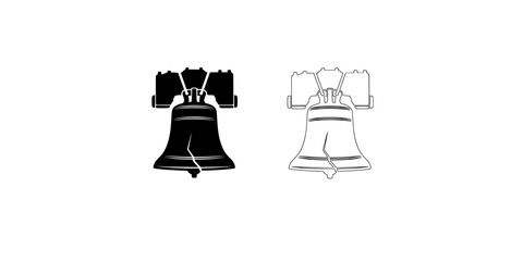 Liberty bell silhouette icon. Clipart image isolated on white background
