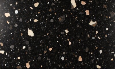 Decorative Black Cement and Colored Pebble Pattern