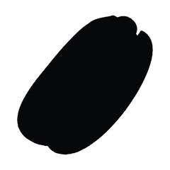 Black Silhouette of a Single Oval Shaped Object with Indentations abstract blob
