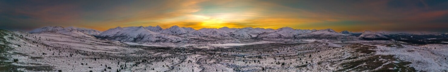 Mountain range panorama at sunset © jason
