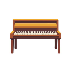 Fototapeta premium Modern flat 2D vector illustration of Piano Bench Cushion, clean and minimal design, isolated on white background.