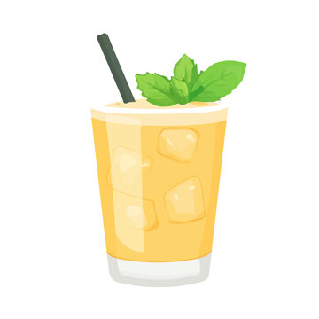 Mint Julep in a clean 2D flat vector icon style, minimal and simple, set on a plain white background.