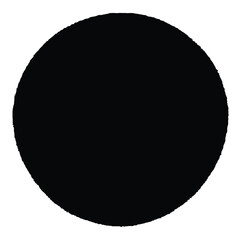 Black Circle Silhouette With Jagged Edges On White Background vector illustration