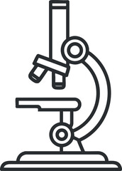 Naklejka premium Outline vector illustration of a microscope, ideal for educational and scientific design projects.