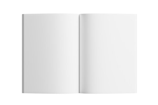 A4 Magazine Mockup White Blank 3D Rendering Transparent Background Mockup PNG