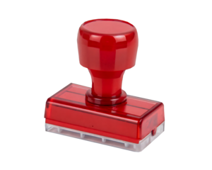 Red rubber stamp isolated on transparent background
