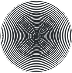 Naklejka premium Abstract black and white vector illustration of concentric circles creating a hypnotic spiral pattern for design and artistic projects