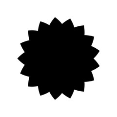 Sticker shape. Black zigzag sticker isolated on white background. Starburst circle stiker. Discount label buble. Round sale bubble. Scallop stamp. Star burst zig zag.Offer badge. Vector illustration