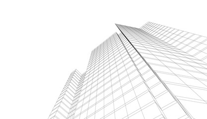 Fototapeta premium Architectural drawing vector 3d illustration