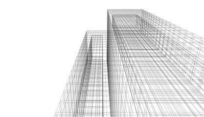 Architectural drawing vector 3d illustration