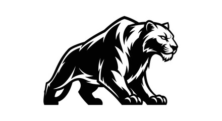 Powerful Black Panther illustration in dynamic pose.