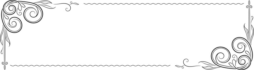 Elegant ornate frame border design on white background
