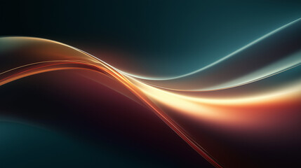 Elegant abstract design with fluid, glowing lines against dark gradient background.