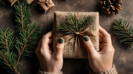 christmas gift in hand