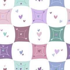 Colorful vector seamless pattern with hearts