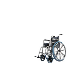 Fototapeta premium Modern wheelchair with blue tires on a black background.
