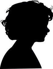 a boy head silhouette vector