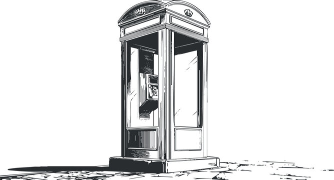 Pay Phone Booth Drawing