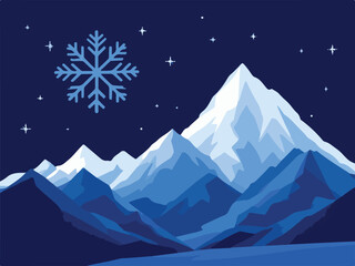 Obraz premium Winter Landscape Vector Illustration