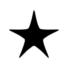 Obraz premium Bold black five-pointed star icon on clean white background Vector, illustration